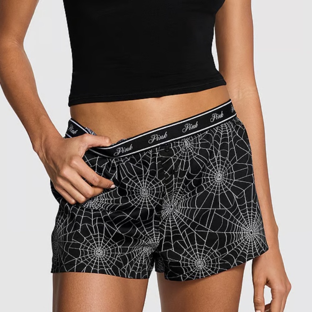 PINK NWT TENCEL™ BOXY HALLOWEEN PAJAMA SHORTS BUNDLE